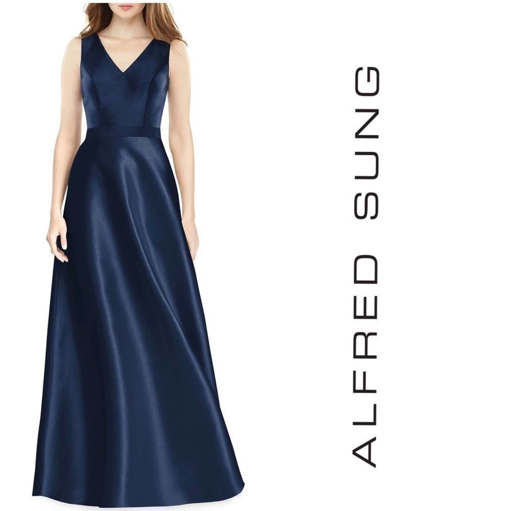 Alfred Sung Sleeveless Sateen Gown